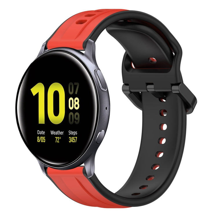 20mm Convex Loop Two-Color Silicone Watch Band, For Samsung Galaxy Watch Active 2 40mm, For Samsung Galaxy Watch Active 2 44mm