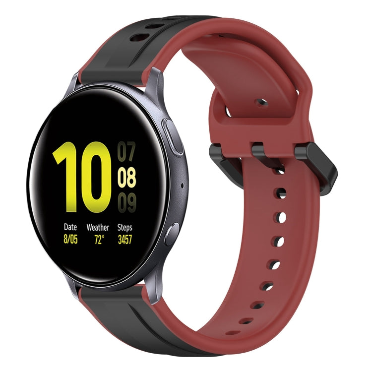 20mm Convex Loop Two-Color Silicone Watch Band, For Samsung Galaxy Watch Active 2 40mm, For Samsung Galaxy Watch Active 2 44mm
