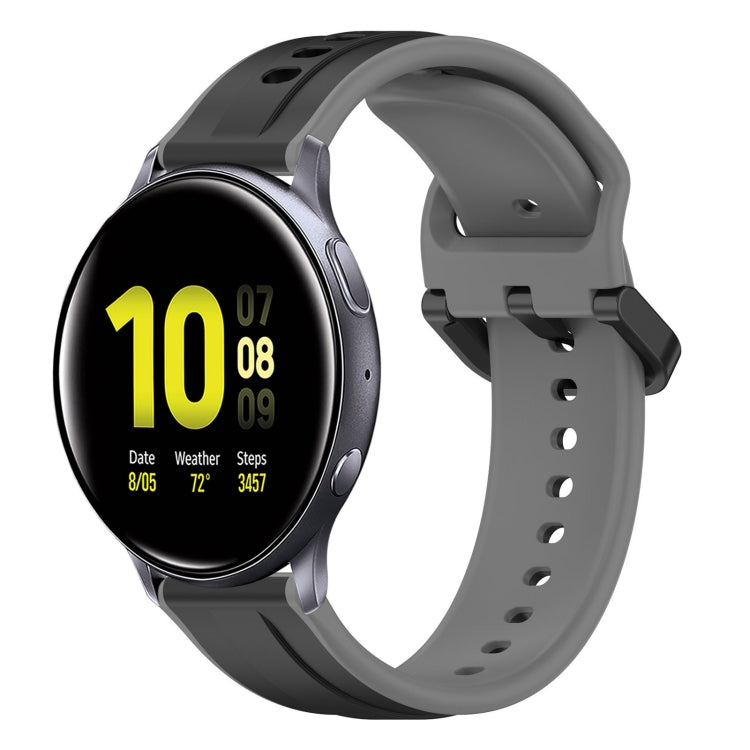 20mm Convex Loop Two-Color Silicone Watch Band, For Samsung Galaxy Watch Active 2 40mm, For Samsung Galaxy Watch Active 2 44mm