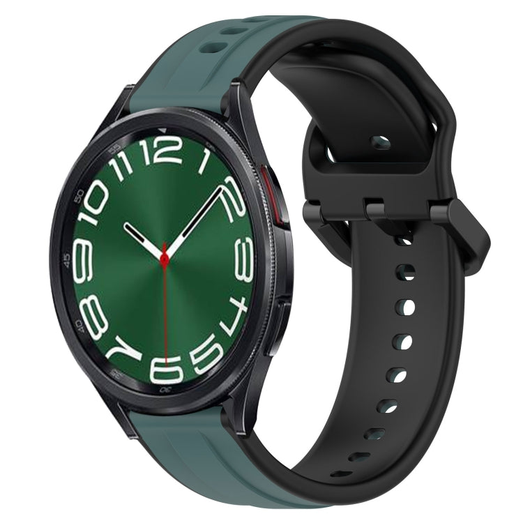 20mm Convex Loop Two-Color Silicone Watch Band, For Samsung Galaxy Watch 5 44mm, For Samsung Galaxy Watch 6 Classic 47mm
