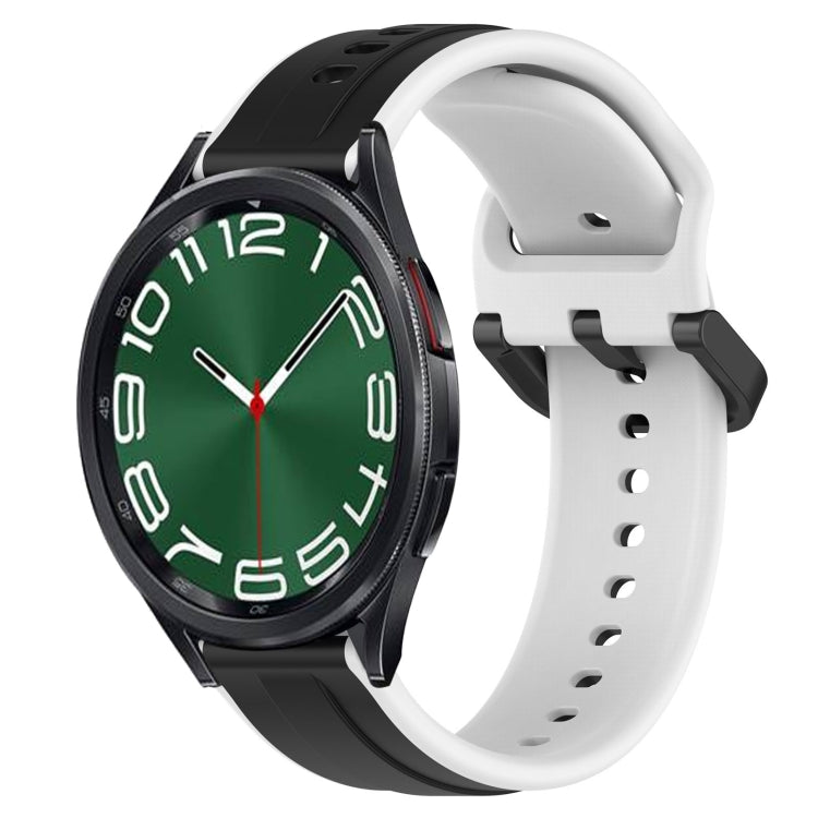 20mm Convex Loop Two-Color Silicone Watch Band, For Samsung Galaxy Watch 5 44mm, For Samsung Galaxy Watch 6 Classic 47mm
