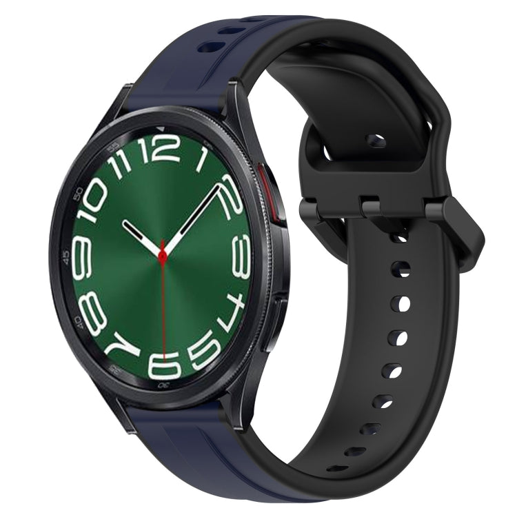 20mm Convex Loop Two-Color Silicone Watch Band, For Samsung Galaxy Watch 5 44mm, For Samsung Galaxy Watch 6 Classic 47mm