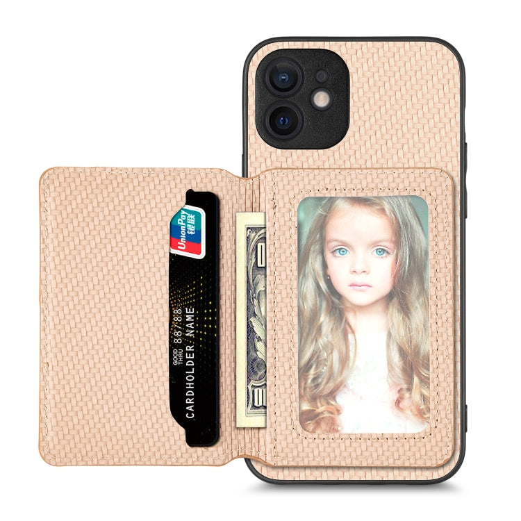 Carbon Fiber Magnetic Card Bag Phone Case, For iPhone 11, For iPhone 11 Pro, For iPhone 11 Pro Max, For iPhone X / XS