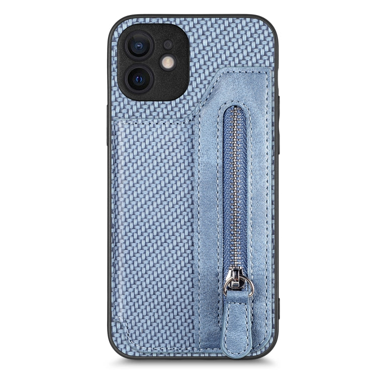 Carbon Fiber Horizontal Flip Zipper Wallet Phone Case, For iPhone 11, For iPhone 11 Pro, For iPhone 11 Pro Max, For iPhone X / XS
