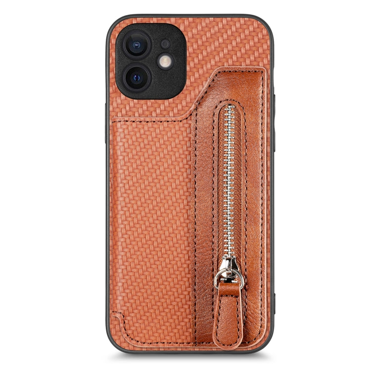 Carbon Fiber Horizontal Flip Zipper Wallet Phone Case, For iPhone 11, For iPhone 11 Pro, For iPhone 11 Pro Max, For iPhone X / XS