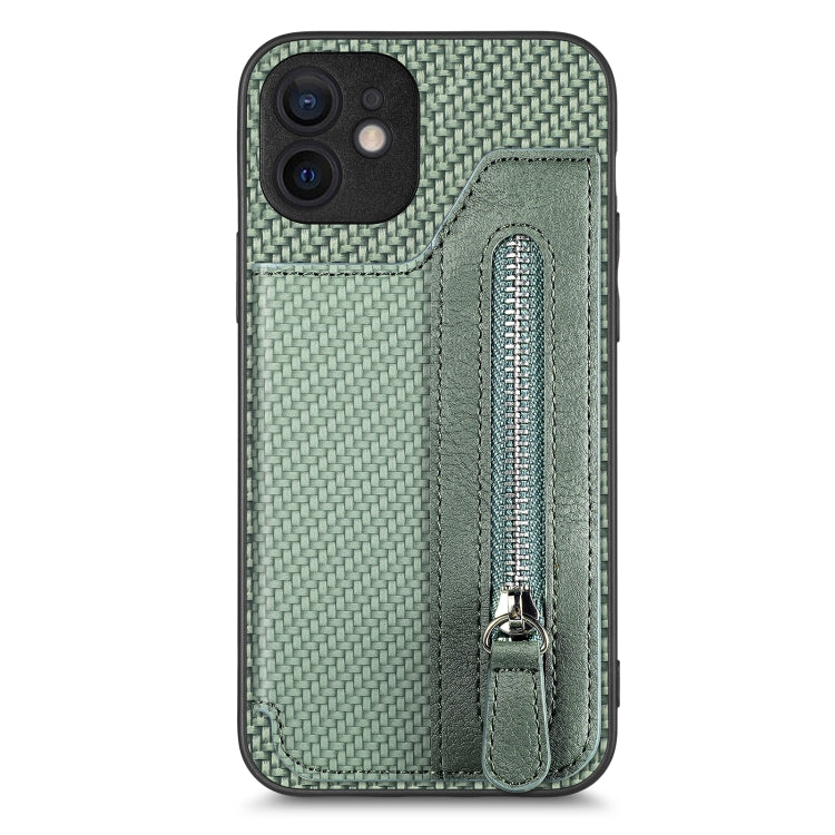 Carbon Fiber Horizontal Flip Zipper Wallet Phone Case, For iPhone 11, For iPhone 11 Pro, For iPhone 11 Pro Max, For iPhone X / XS