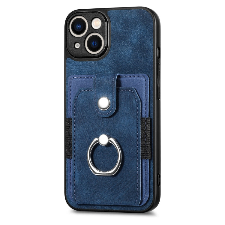 Retro Skin-feel Ring Card Wallet Phone Case