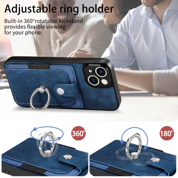 Retro Skin-feel Ring Card Wallet Phone Case