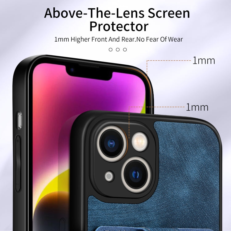 Retro Skin-feel Ring Card Wallet Phone Case