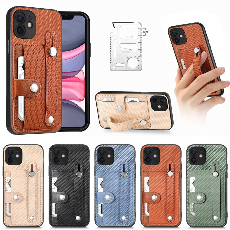 Wristband Kickstand Card Wallet Back Cover Phone Case with Tool Knife, For iPhone 11, For iPhone 11 Pro, For iPhone 11 Pro Max, For iPhone X / XS
