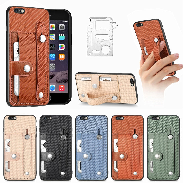 Wristband Kickstand Card Wallet Back Cover Phone Case with Tool Knife