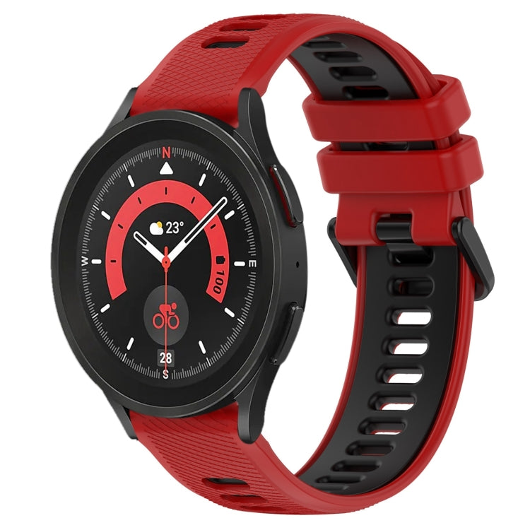 20mm Sports Two-Color Silicone Watch Band, For Samsung Galaxy Watch5 40mm, For Samsung Galaxy Watch5 Pro 45mm