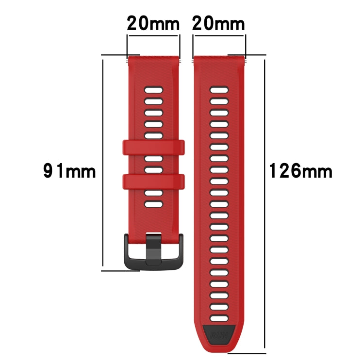 20mm Sports Two-Color Silicone Watch Band, For Samsung Galaxy Watch 42mm, For Samsung Galaxy Watch 6 44mm