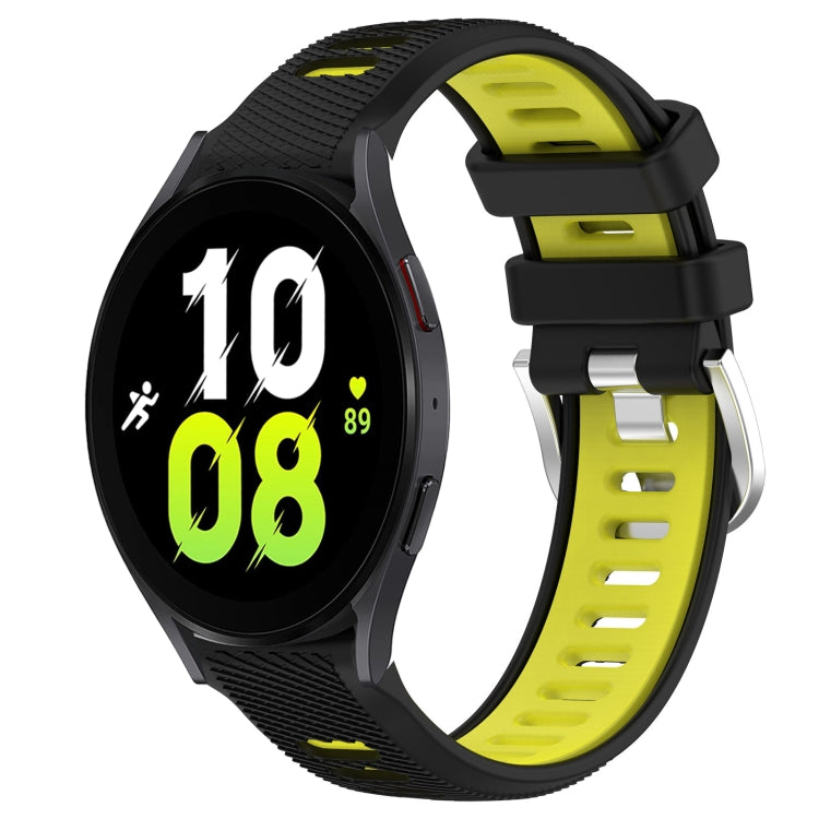 20mm Sports Two-Color Steel Buckle Silicone Watch Band, For Samsung Galaxy Watch5 44mm, For Samsung Galaxy Watch 6 44mm
