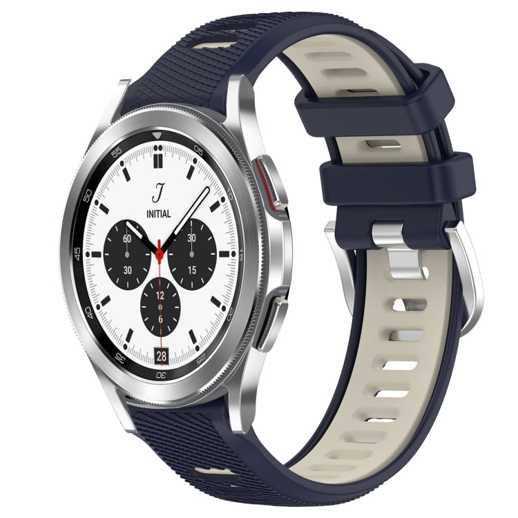 20mm Sports Two-Color Steel Buckle Silicone Watch Band, For Samsung Galaxy Watch4 Classic 42mm, For Samsung Galaxy Watch4 Classic 46mm