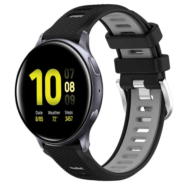 20mm Sports Two-Color Steel Buckle Silicone Watch Band, For Samsung Galaxy Watch Active2 40mm, For Samsung Galaxy Watch Active2 44mm