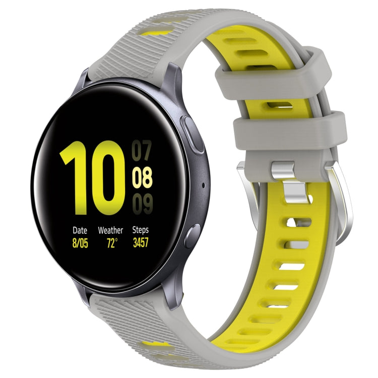 20mm Sports Two-Color Steel Buckle Silicone Watch Band, For Samsung Galaxy Watch Active2 40mm, For Samsung Galaxy Watch Active2 44mm