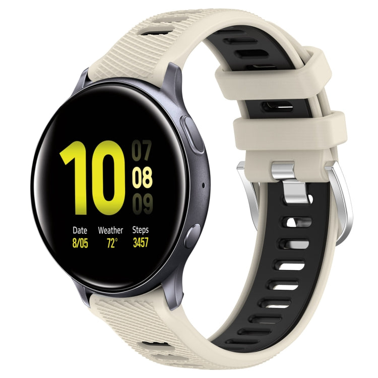 20mm Sports Two-Color Steel Buckle Silicone Watch Band, For Samsung Galaxy Watch Active2 40mm, For Samsung Galaxy Watch Active2 44mm
