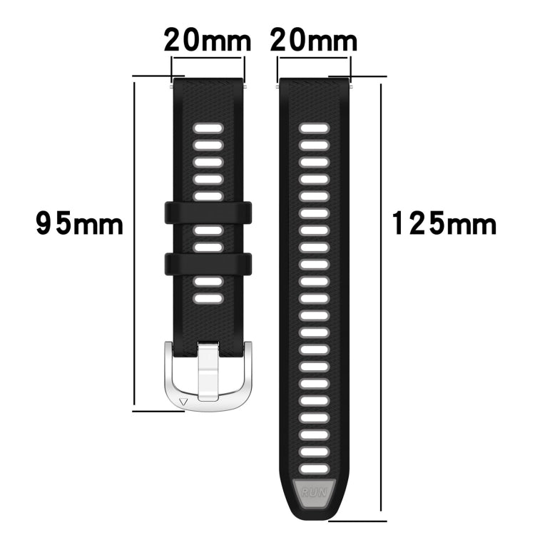 20mm Sports Two-Color Steel Buckle Silicone Watch Band, For Samsung Galaxy Watch Active2 40mm, For Samsung Galaxy Watch Active2 44mm