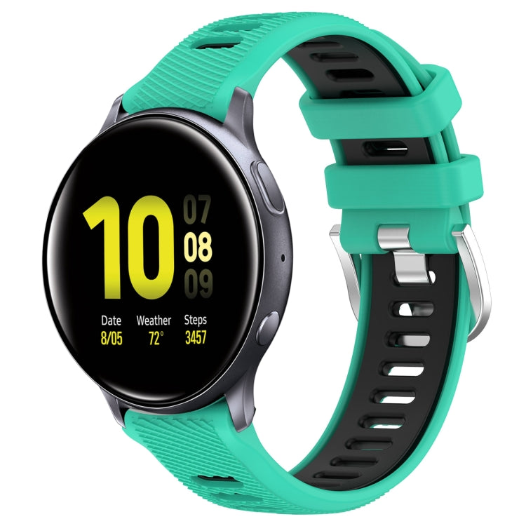 20mm Sports Two-Color Steel Buckle Silicone Watch Band, For Samsung Galaxy Watch Active2 40mm, For Samsung Galaxy Watch Active2 44mm