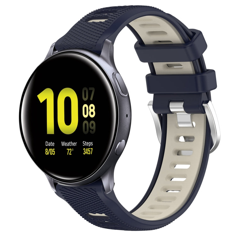 20mm Sports Two-Color Steel Buckle Silicone Watch Band, For Samsung Galaxy Watch Active2 40mm, For Samsung Galaxy Watch Active2 44mm