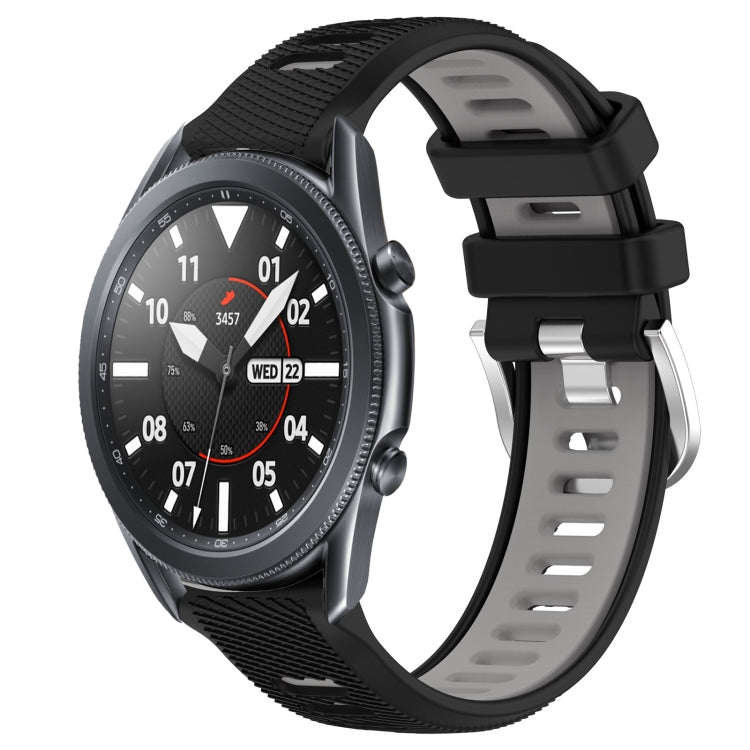 22mm Sports Two-Color Steel Buckle Silicone Watch Band, For Samsung Galaxy Watch3 45mm, For Samsung Galaxy Watch 46mm