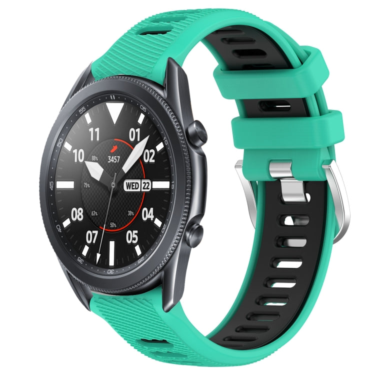 22mm Sports Two-Color Steel Buckle Silicone Watch Band, For Samsung Galaxy Watch3 45mm, For Samsung Galaxy Watch 46mm