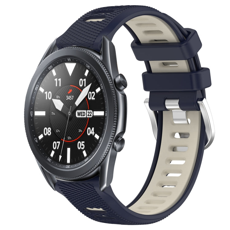22mm Sports Two-Color Steel Buckle Silicone Watch Band, For Samsung Galaxy Watch3 45mm, For Samsung Galaxy Watch 46mm