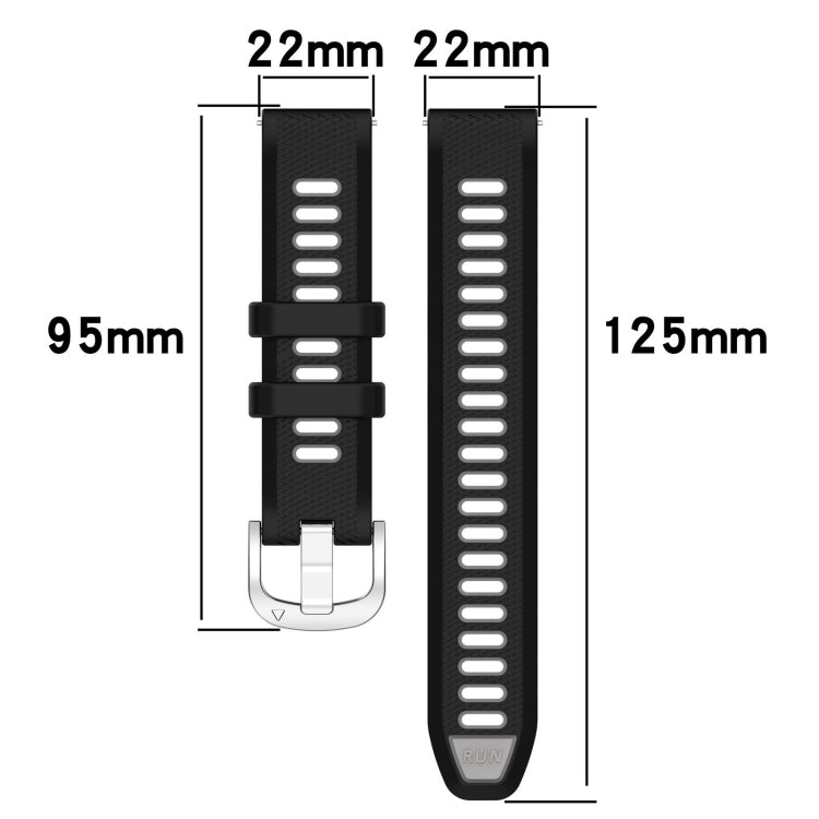22mm Sports Two-Color Steel Buckle Silicone Watch Band, For Samsung Gear S3 Classic, For Samsung Gear S3 Frontier