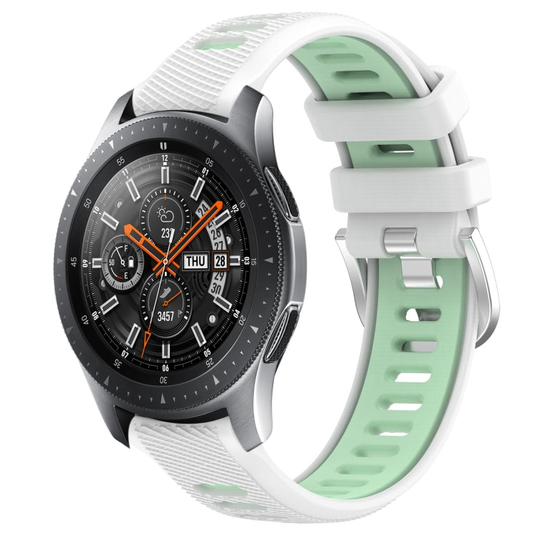 22mm Sports Two-Color Steel Buckle Silicone Watch Band, For Samsung Galaxy Watch3 45mm, For Samsung Galaxy Watch 46mm