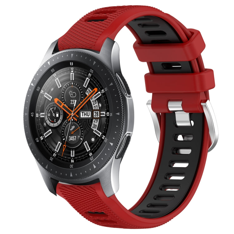 22mm Sports Two-Color Steel Buckle Silicone Watch Band, For Samsung Galaxy Watch3 45mm, For Samsung Galaxy Watch 46mm