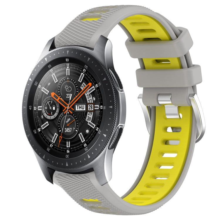 22mm Sports Two-Color Steel Buckle Silicone Watch Band, For Samsung Galaxy Watch3 45mm, For Samsung Galaxy Watch 46mm