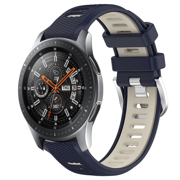 22mm Sports Two-Color Steel Buckle Silicone Watch Band, For Samsung Galaxy Watch3 45mm, For Samsung Galaxy Watch 46mm