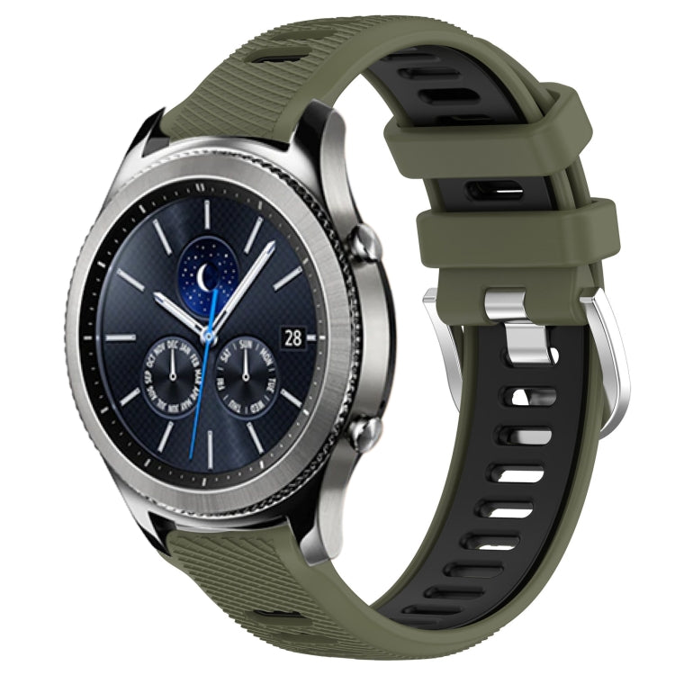 22mm Sports Two-Color Steel Buckle Silicone Watch Band, For Samsung Gear S3 Classic, For Samsung Gear S3 Frontier