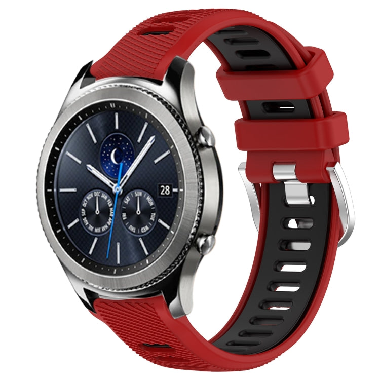22mm Sports Two-Color Steel Buckle Silicone Watch Band, For Samsung Gear S3 Classic, For Samsung Gear S3 Frontier