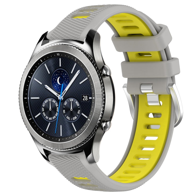 22mm Sports Two-Color Steel Buckle Silicone Watch Band, For Samsung Gear S3 Classic, For Samsung Gear S3 Frontier