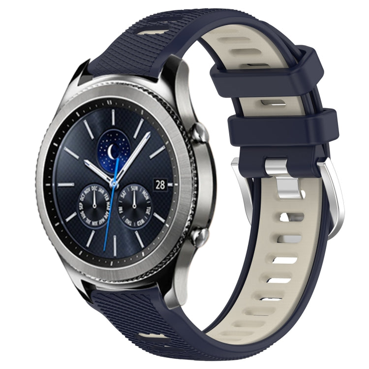 22mm Sports Two-Color Steel Buckle Silicone Watch Band, For Samsung Gear S3 Classic, For Samsung Gear S3 Frontier