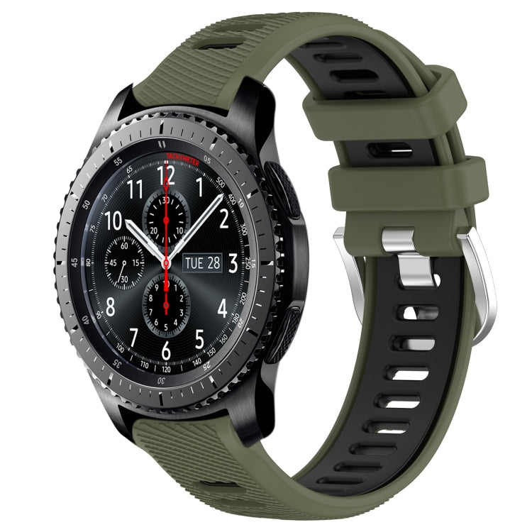 22mm Sports Two-Color Steel Buckle Silicone Watch Band, For Samsung Gear S3 Classic, For Samsung Gear S3 Frontier