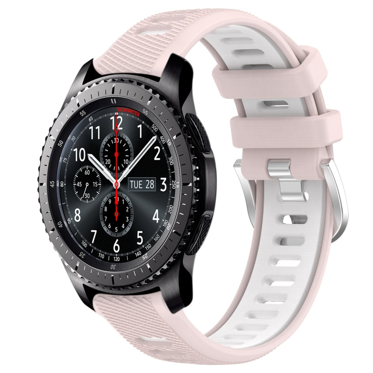 22mm Sports Two-Color Steel Buckle Silicone Watch Band, For Samsung Gear S3 Classic, For Samsung Gear S3 Frontier