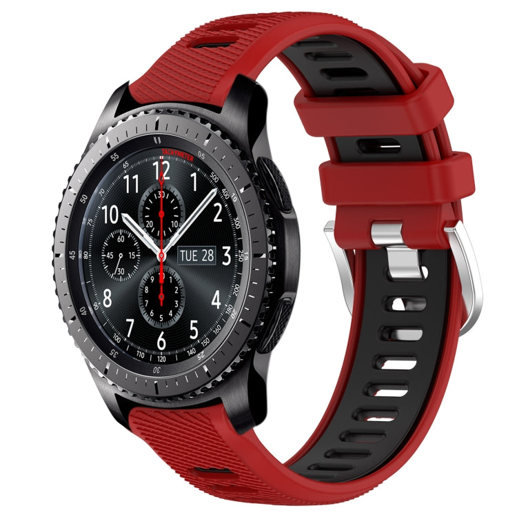 22mm Sports Two-Color Steel Buckle Silicone Watch Band, For Samsung Gear S3 Classic, For Samsung Gear S3 Frontier