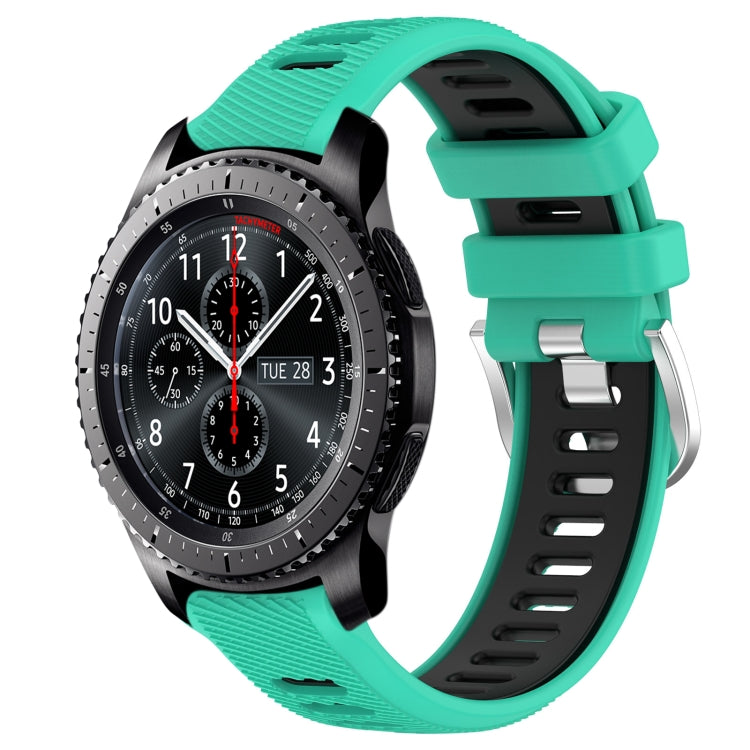 22mm Sports Two-Color Steel Buckle Silicone Watch Band, For Samsung Gear S3 Classic, For Samsung Gear S3 Frontier