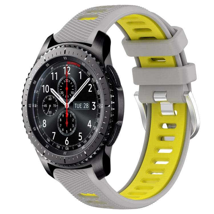 22mm Sports Two-Color Steel Buckle Silicone Watch Band, For Samsung Gear S3 Classic, For Samsung Gear S3 Frontier