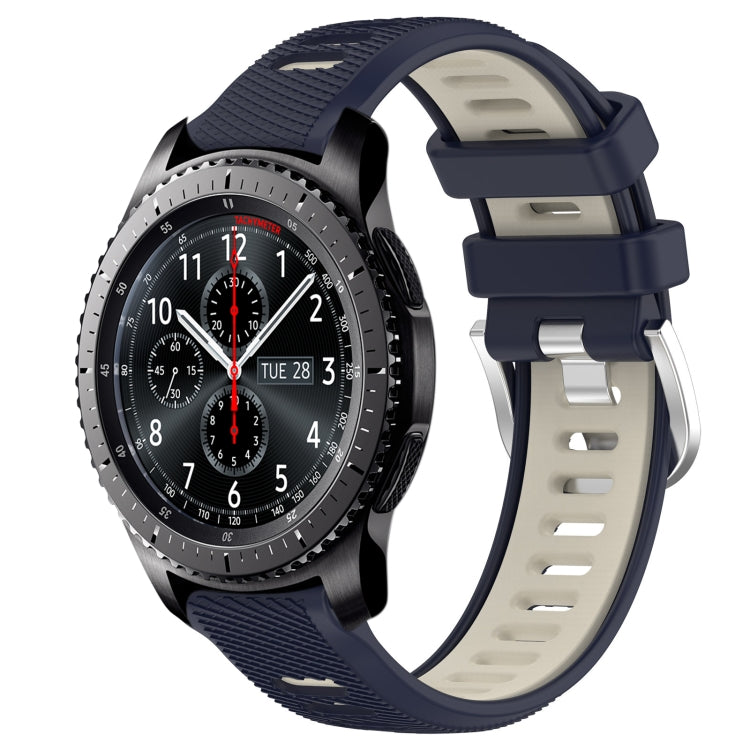 22mm Sports Two-Color Steel Buckle Silicone Watch Band, For Samsung Gear S3 Classic, For Samsung Gear S3 Frontier