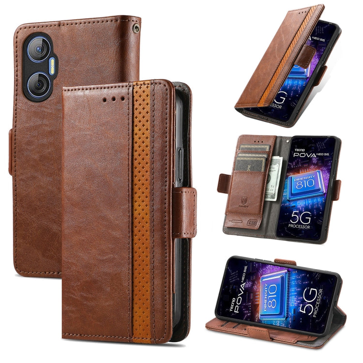 CaseNeo Splicing Dual Magnetic Buckle Leather Phone Case, For Tecno Pova Neo 5G, For vivo S15e, For Xiaomi 13 Lite, For ZTE Blade A52