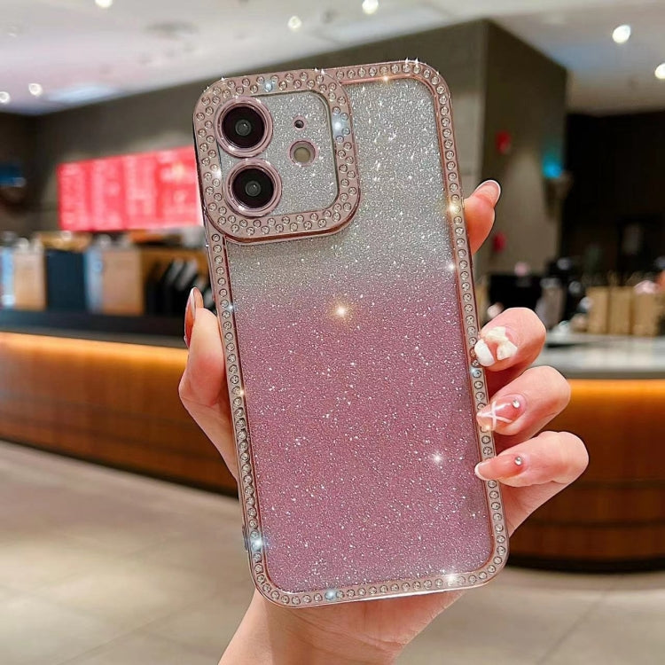 Diamond Gradient Glitter Plated TPU Phone Case, For iPhone 15 Pro Max, For iPhone 11, For iPhone 11 Pro Max