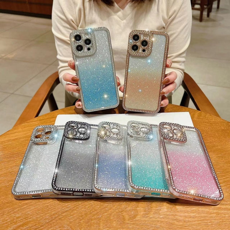 Diamond Gradient Glitter Plated TPU Phone Case, For iPhone 15 Pro Max, For iPhone 11, For iPhone 11 Pro Max