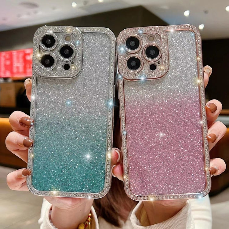 Diamond Gradient Glitter Plated TPU Phone Case, For iPhone 15 Pro Max, For iPhone 11, For iPhone 11 Pro Max
