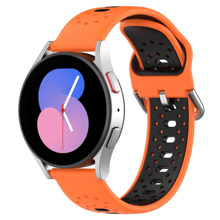20mm Breathable Two-Color Silicone Watch Band, For Samsung Galaxy Watch 5 Pro 45mm