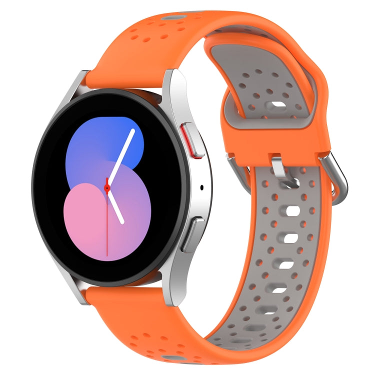 20mm Breathable Two-Color Silicone Watch Band, For Samsung Galaxy Watch 4 Classic 42mm