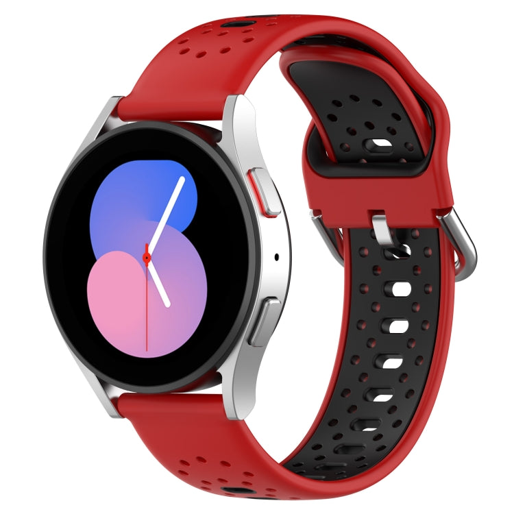 20mm Breathable Two-Color Silicone Watch Band, For Samsung Galaxy Watch 4 Classic 42mm